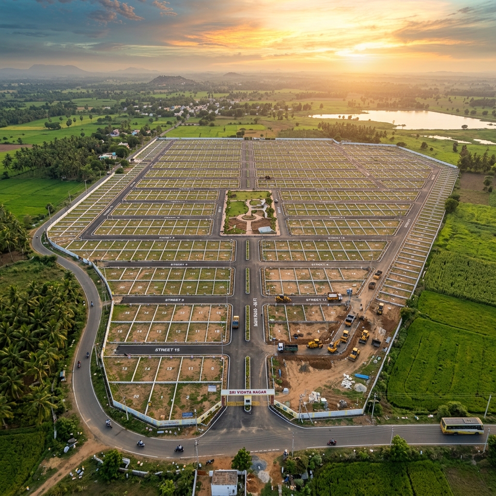 Aerial drone view of our plot layout